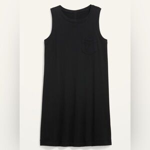 Sleeveless Vintage Mini T-Shirt Shift Dress - Black - S